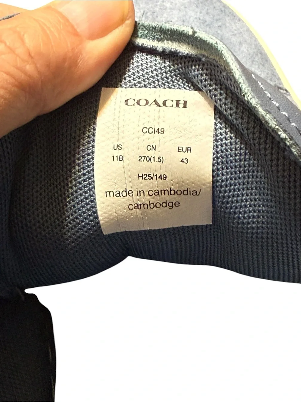 Coach CC149 Gray Suede Low Top Lace Up Sneakers Women's Size 11B Casual